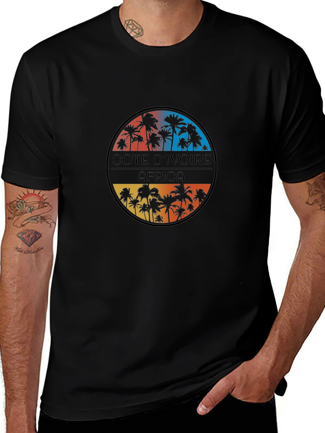 Côte dIvoire Africa Palm Tree Graphic T-Shirt