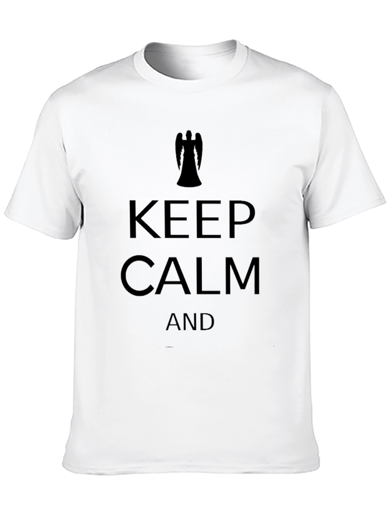 Keep Calm Weeping Angel Mens Black T-Shirt