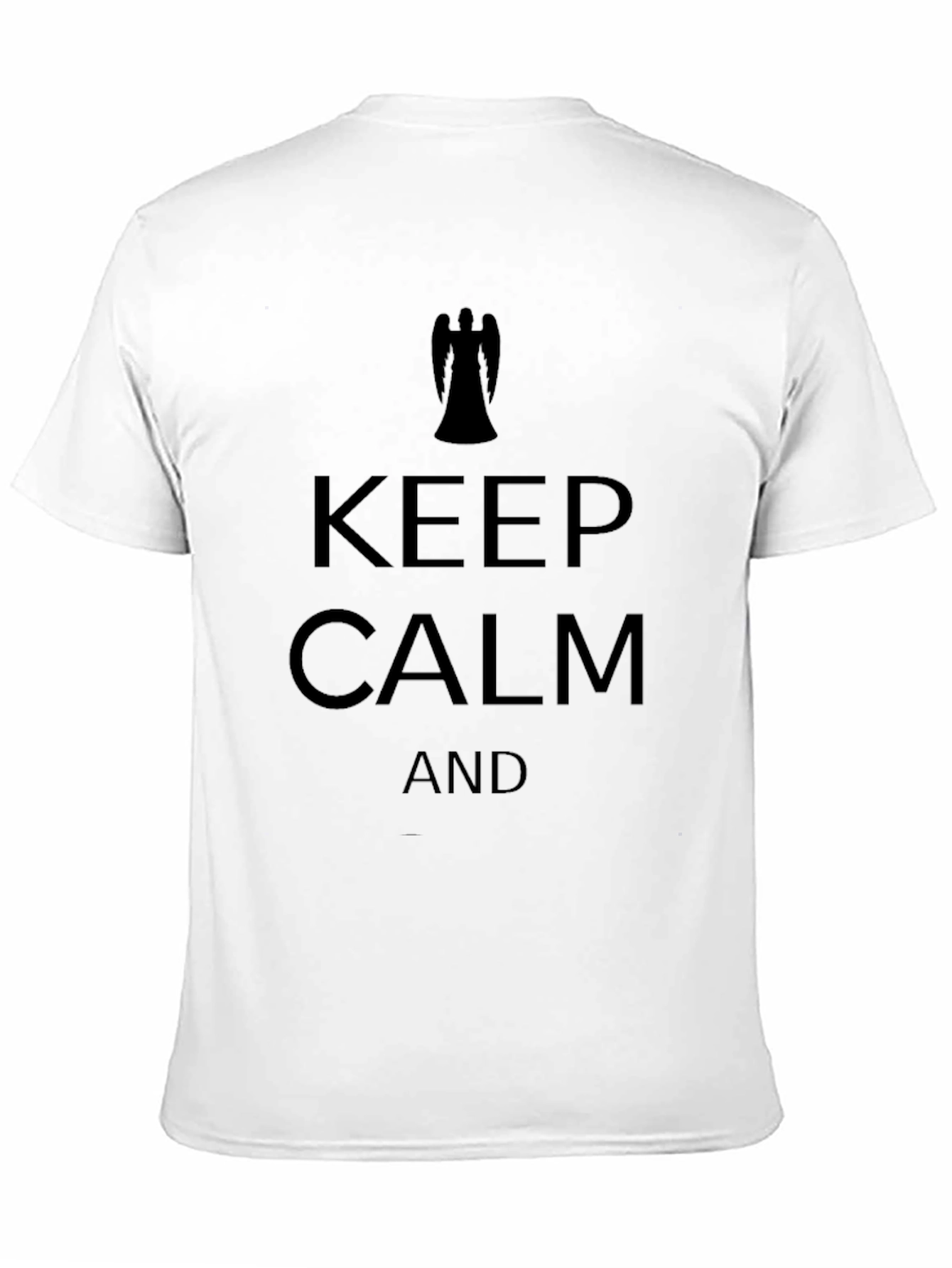 Keep Calm Weeping Angel Mens Black T-Shirt