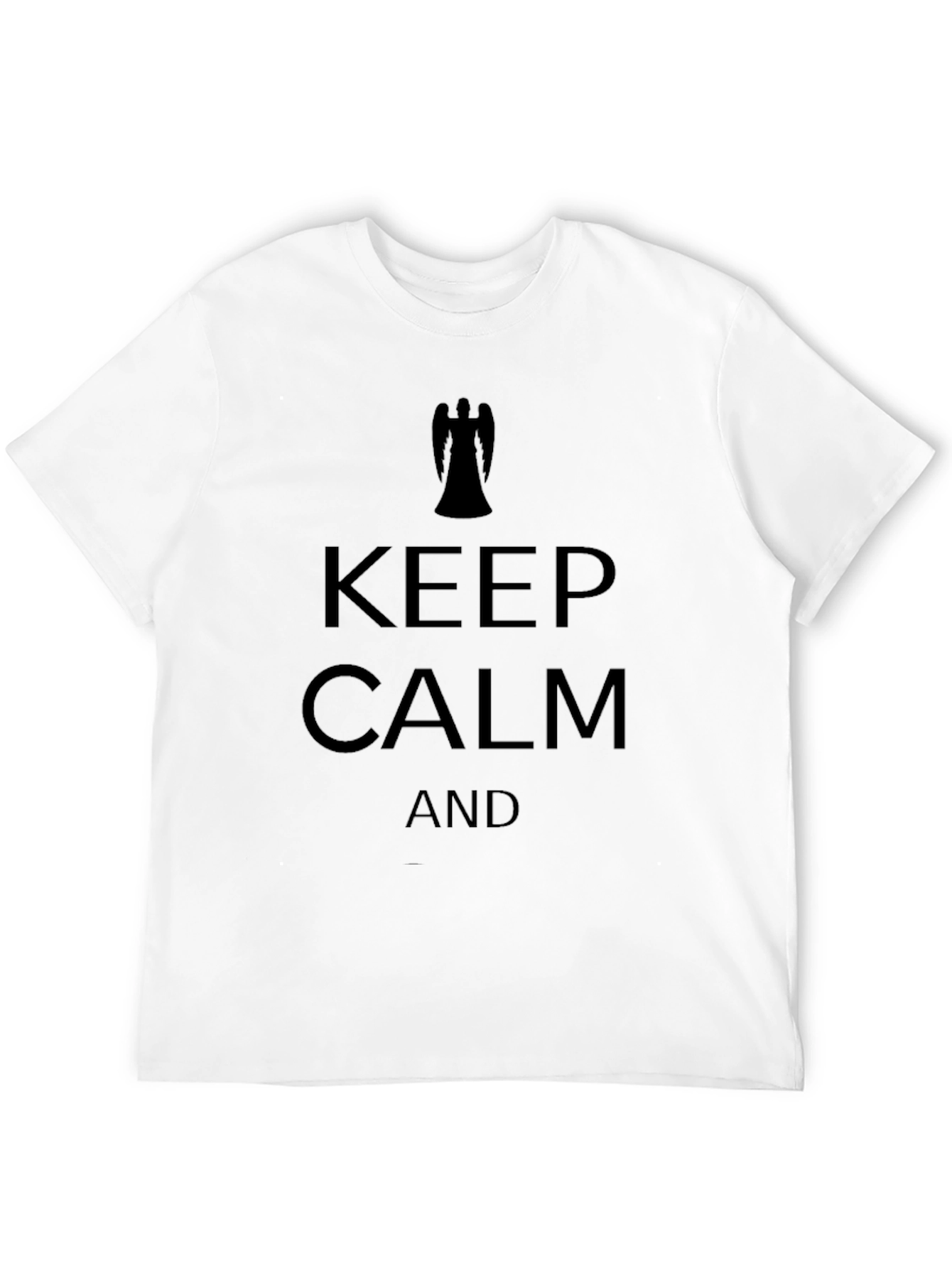 Keep Calm Weeping Angel Mens Black T-Shirt