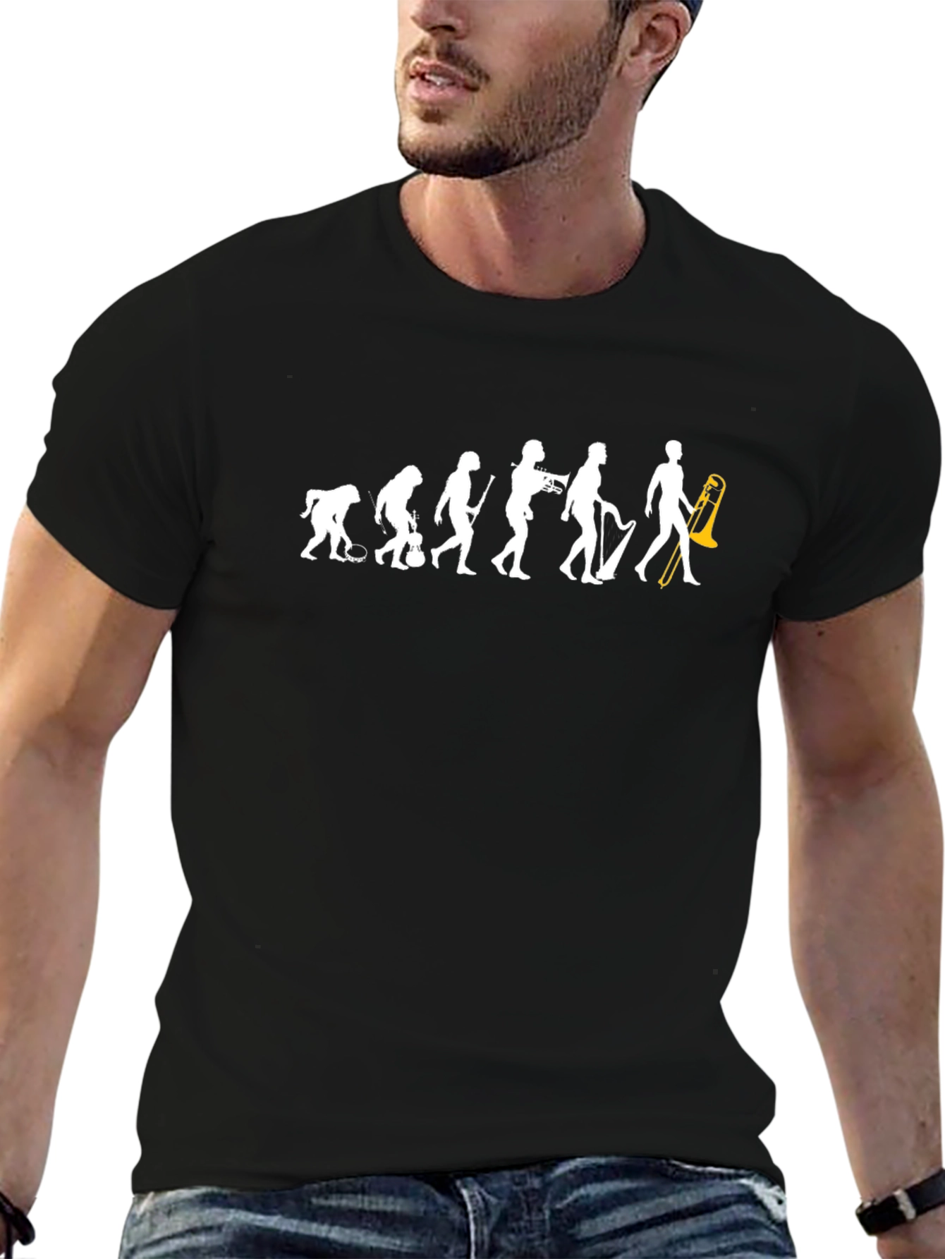 Evolution of Music Black T-Shirt