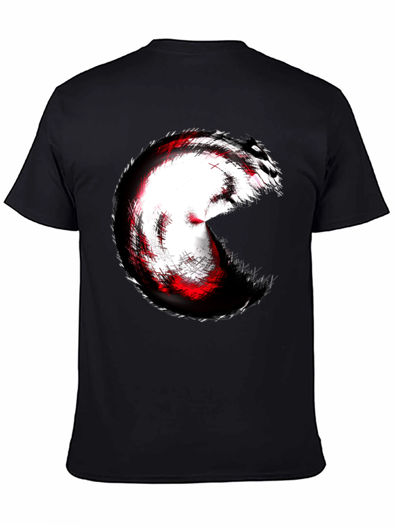 Abstract Circle Graphic Tee - Black Cotton Blend