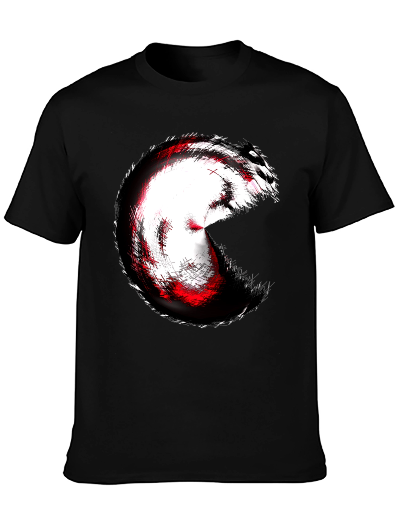 Abstract Circle Graphic Tee - Black Cotton Blend