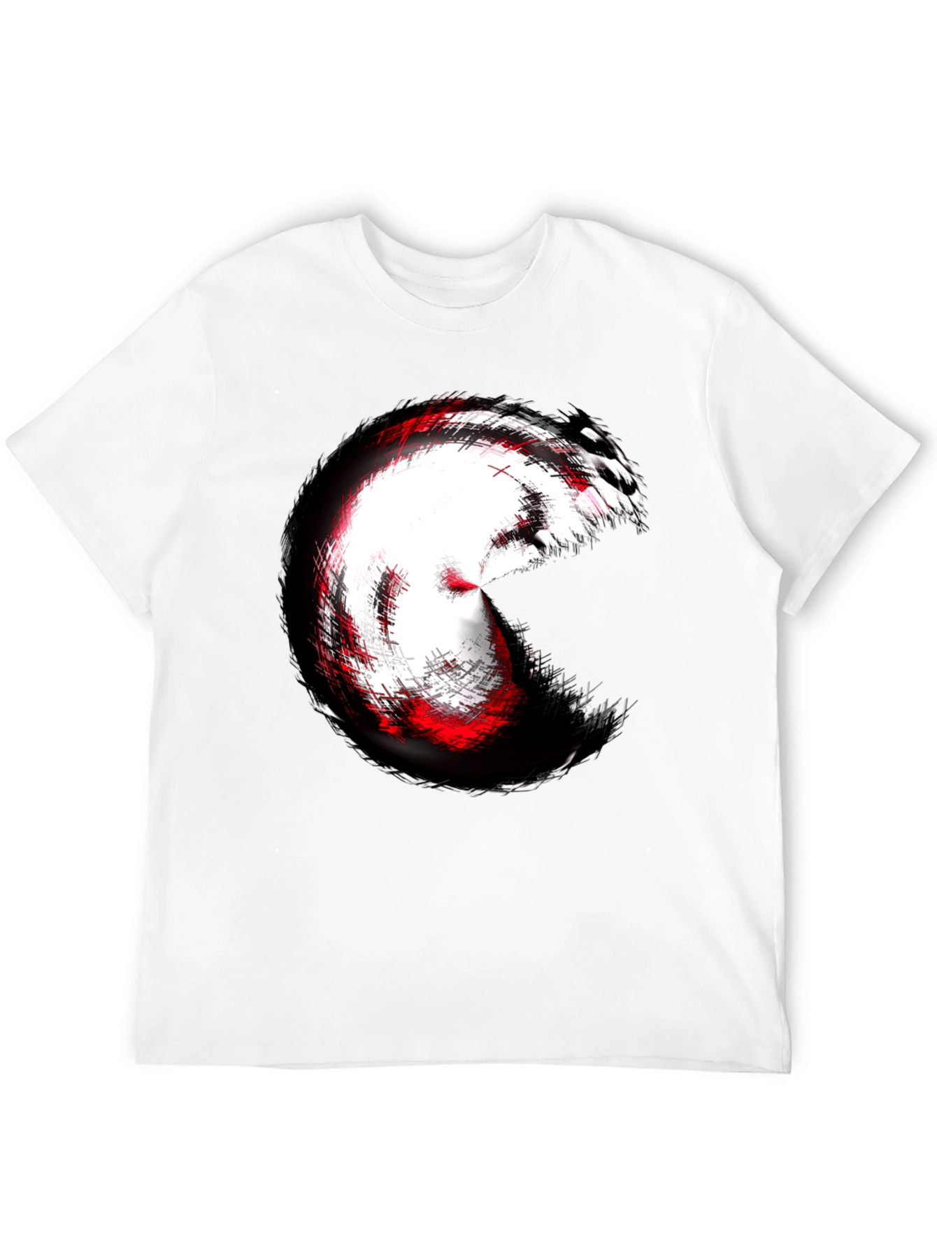 Abstract Circle Graphic Tee - Black Cotton Blend