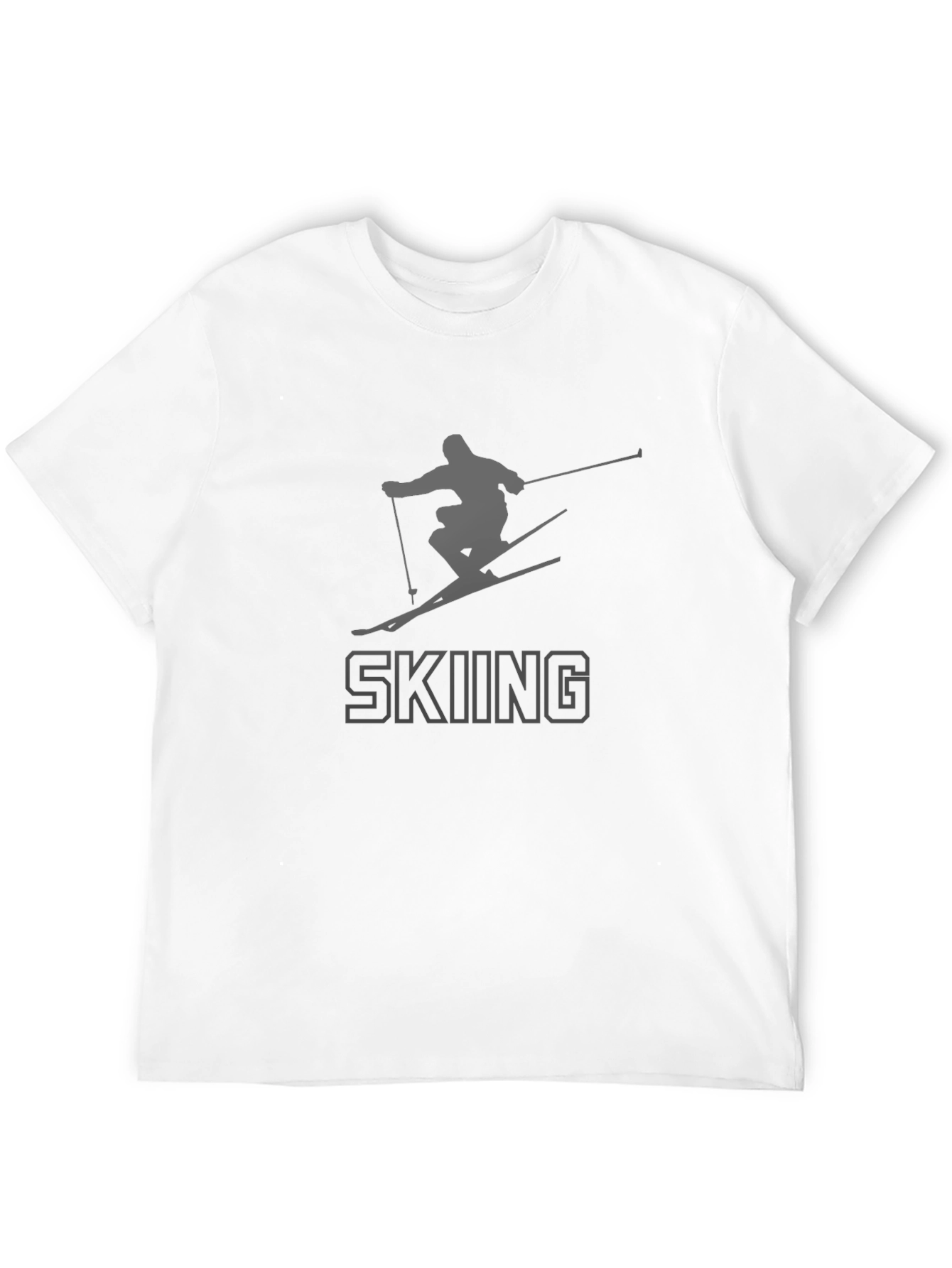 Skiing Graphic Print T-Shirt - Stylish Sportswear Tee