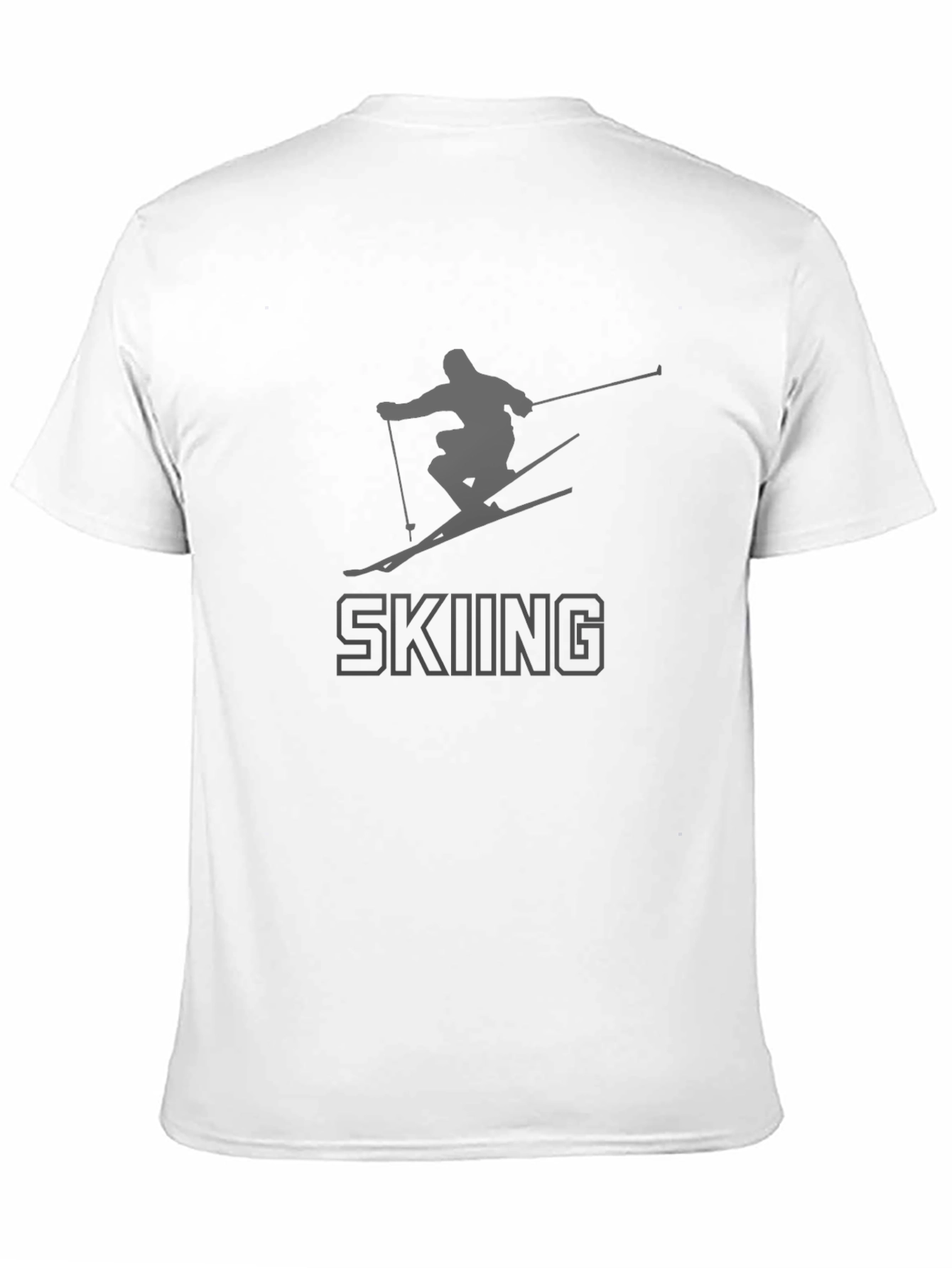 Skiing Graphic Print T-Shirt - Stylish Sportswear Tee