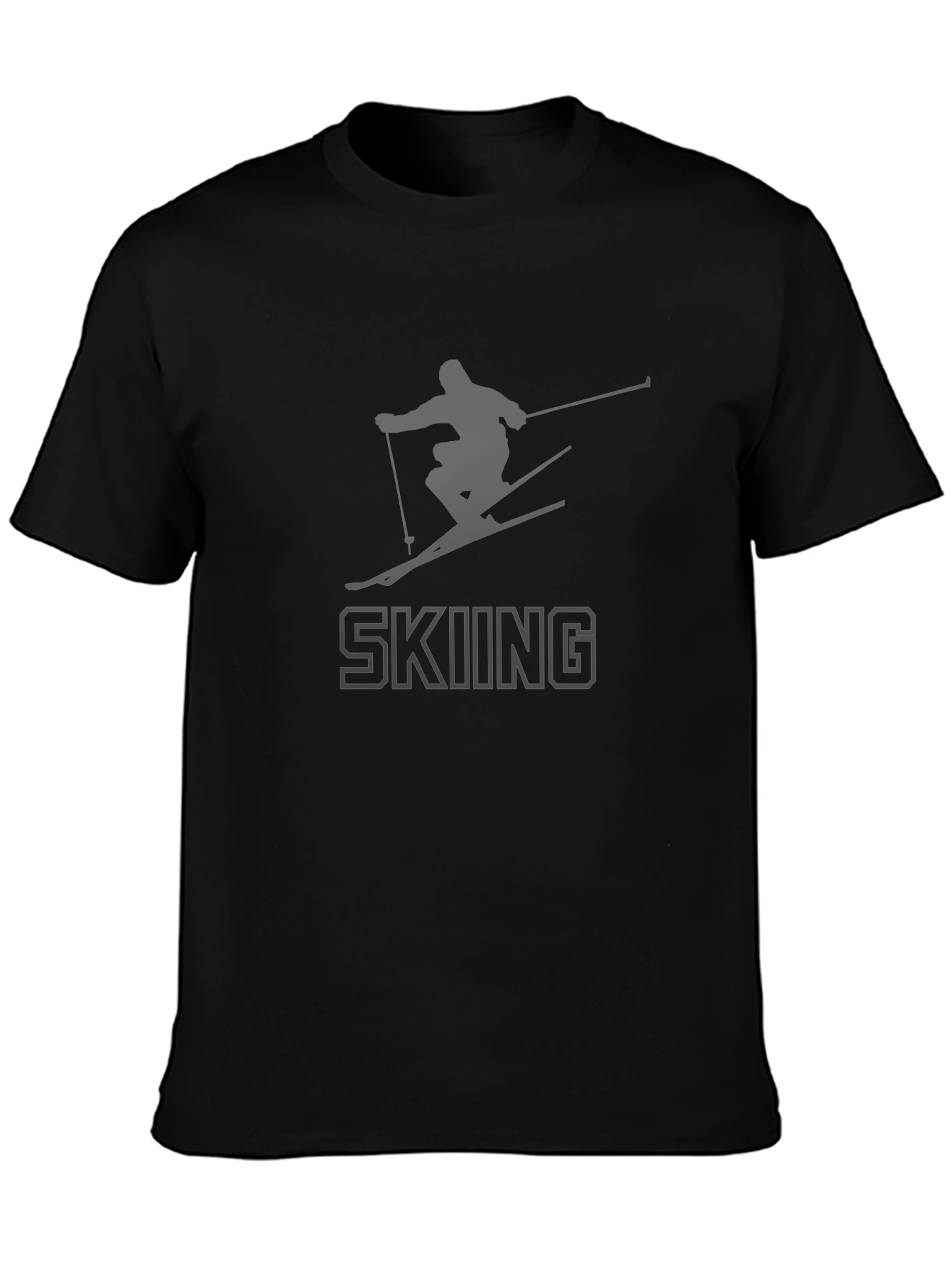 Skiing Graphic Print T-Shirt - Stylish Sportswear Tee