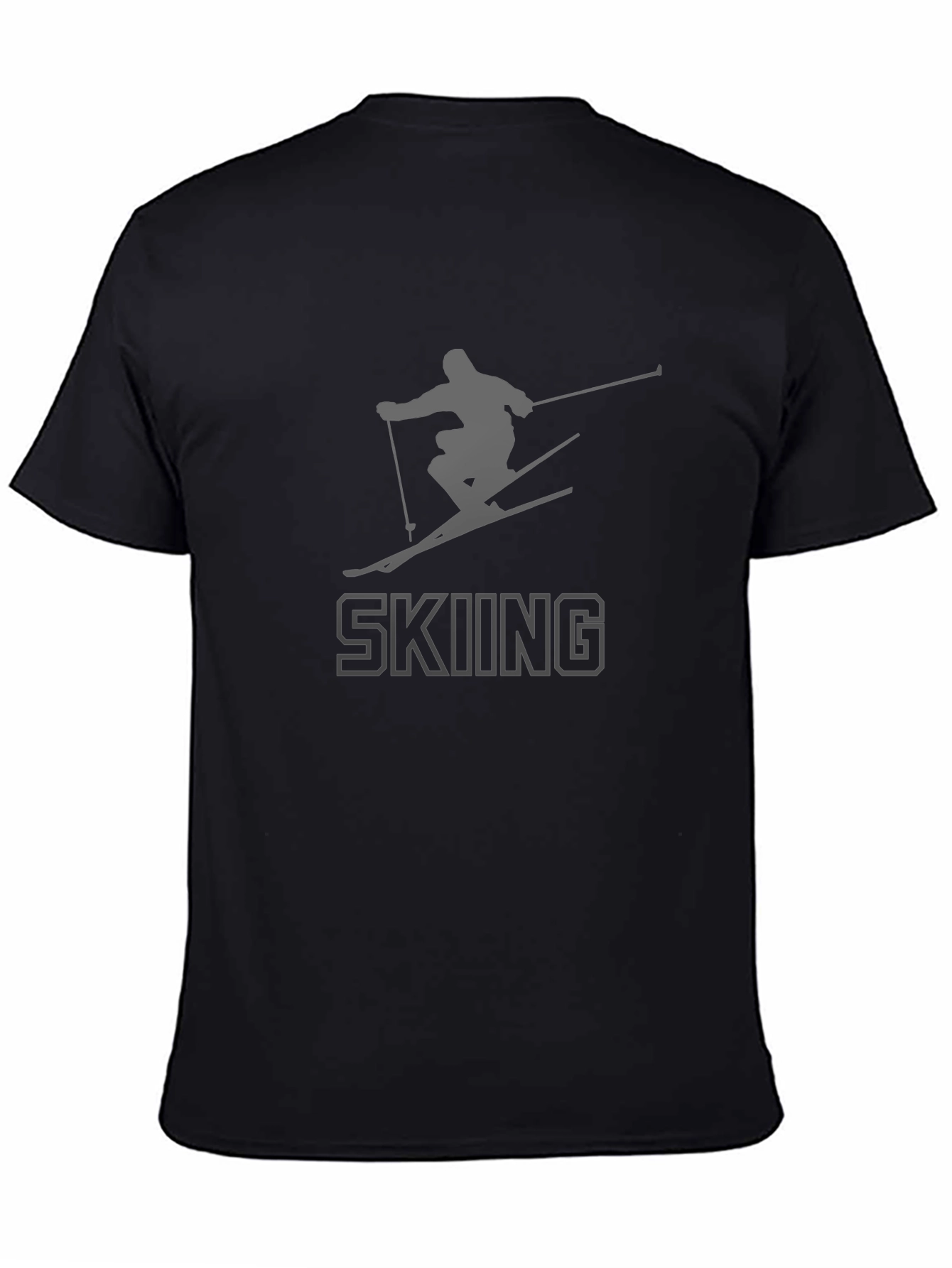 Skiing Graphic Print T-Shirt - Stylish Sportswear Tee