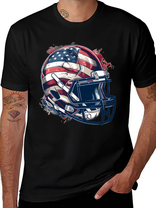 American Flag Football Helmet Graphic Tee