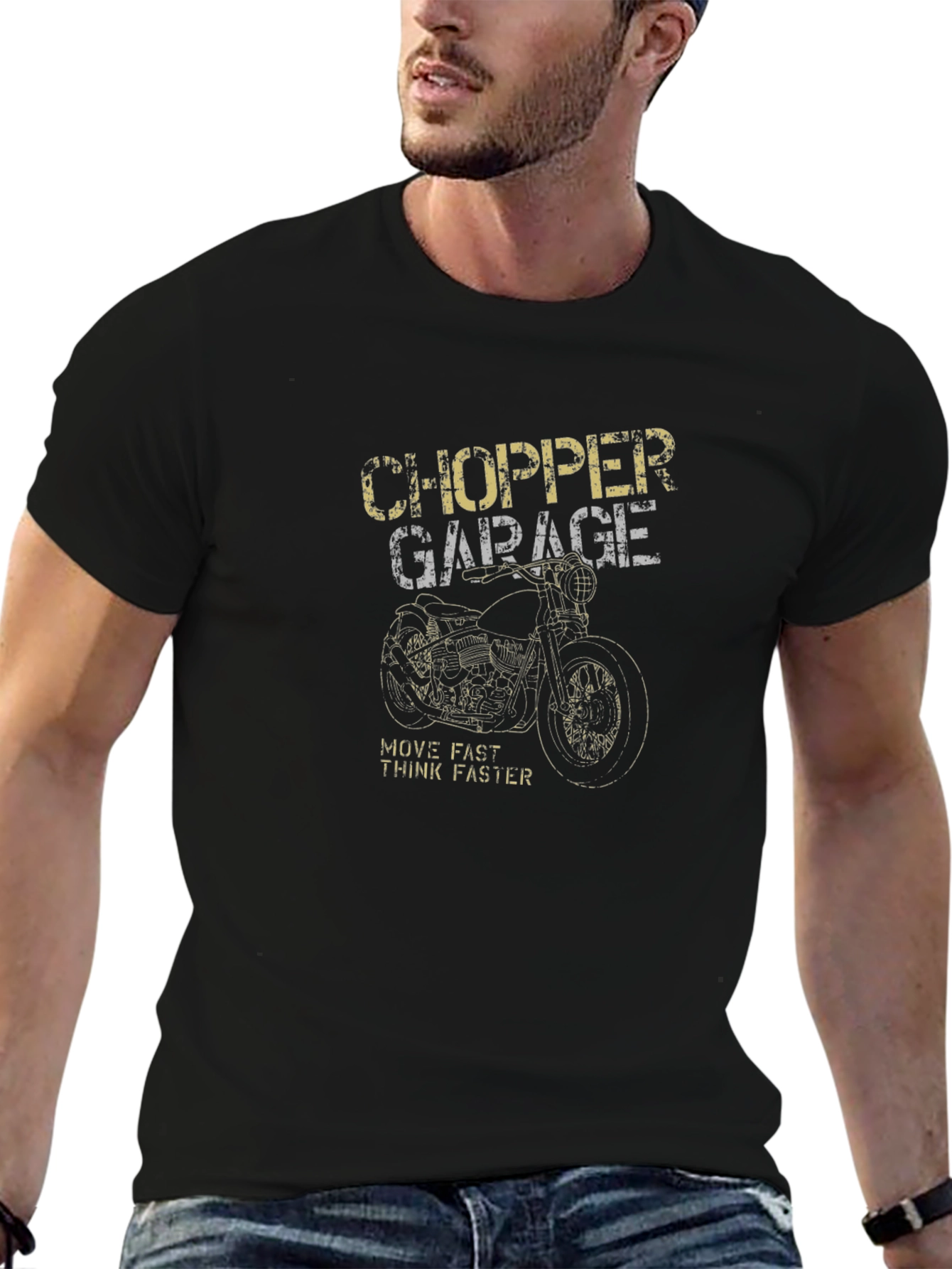 Chopper Garage T-Shirt - Motorcycle Graphic Tee