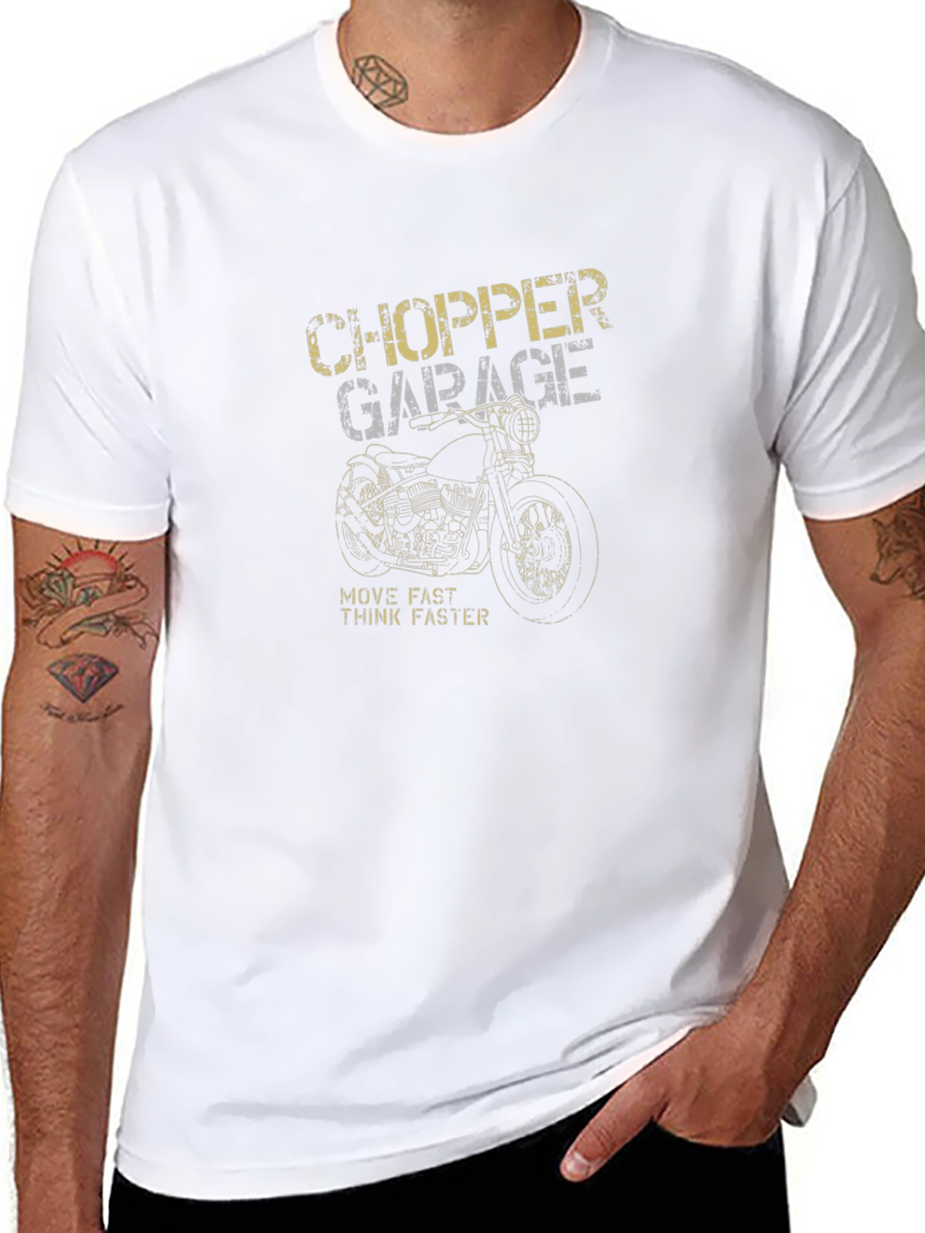 Chopper Garage T-Shirt - Motorcycle Graphic Tee
