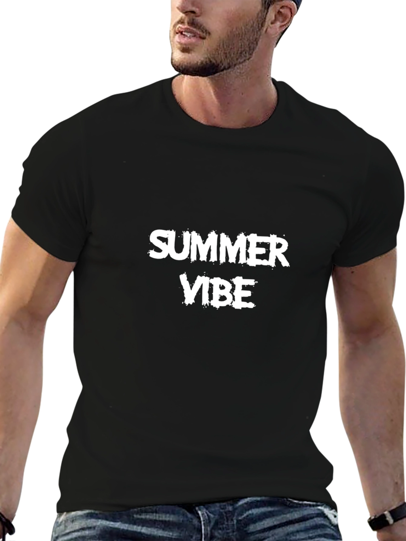 Summer Vibe Black T-Shirt for Casual Wear