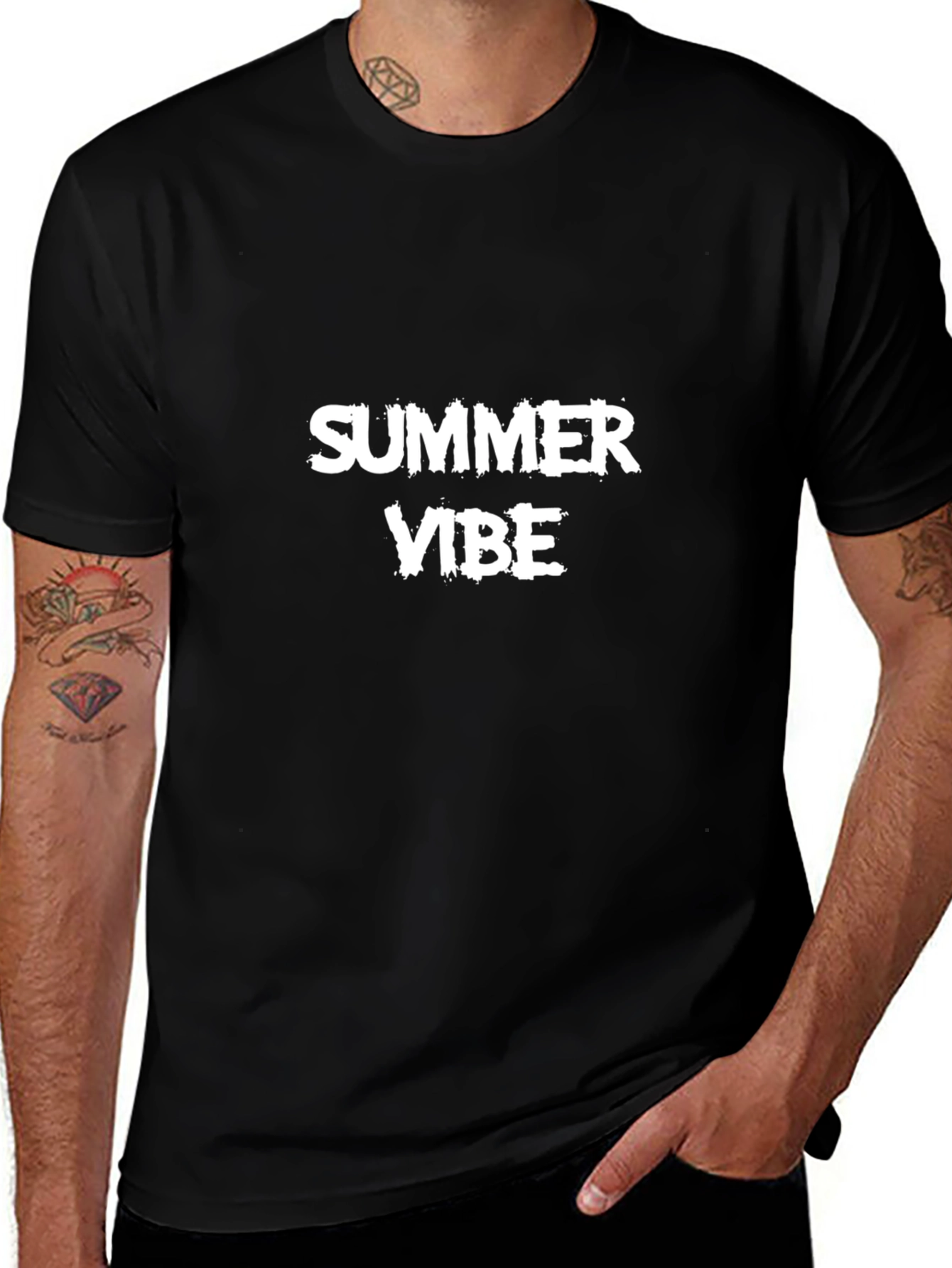 Summer Vibe Black T-Shirt for Casual Wear