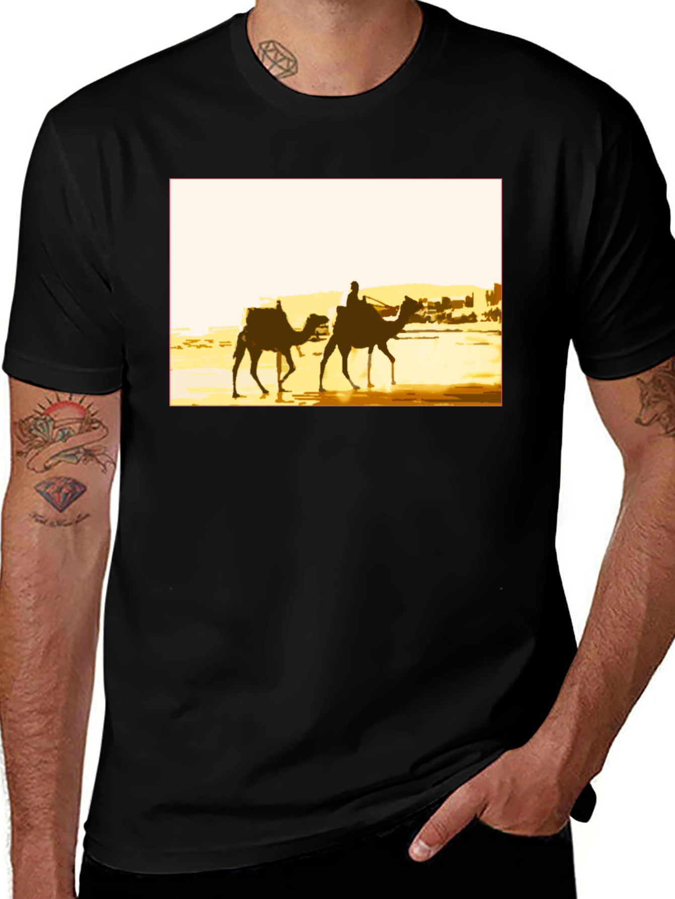 Desert Caravan Graphic Tee - Black