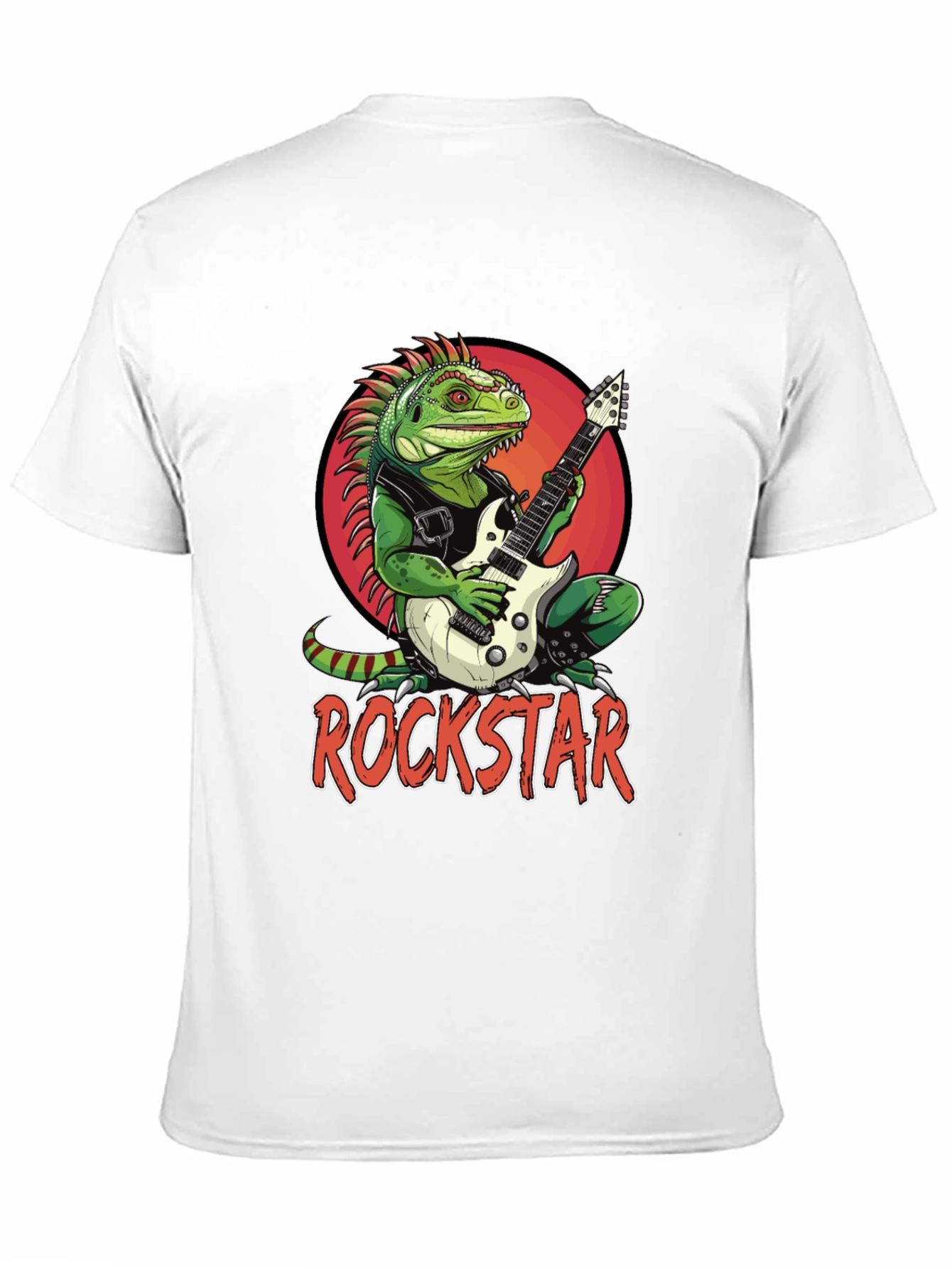 Rockstar Iguana Graphic T-Shirt - Cool Reptile Band Tee