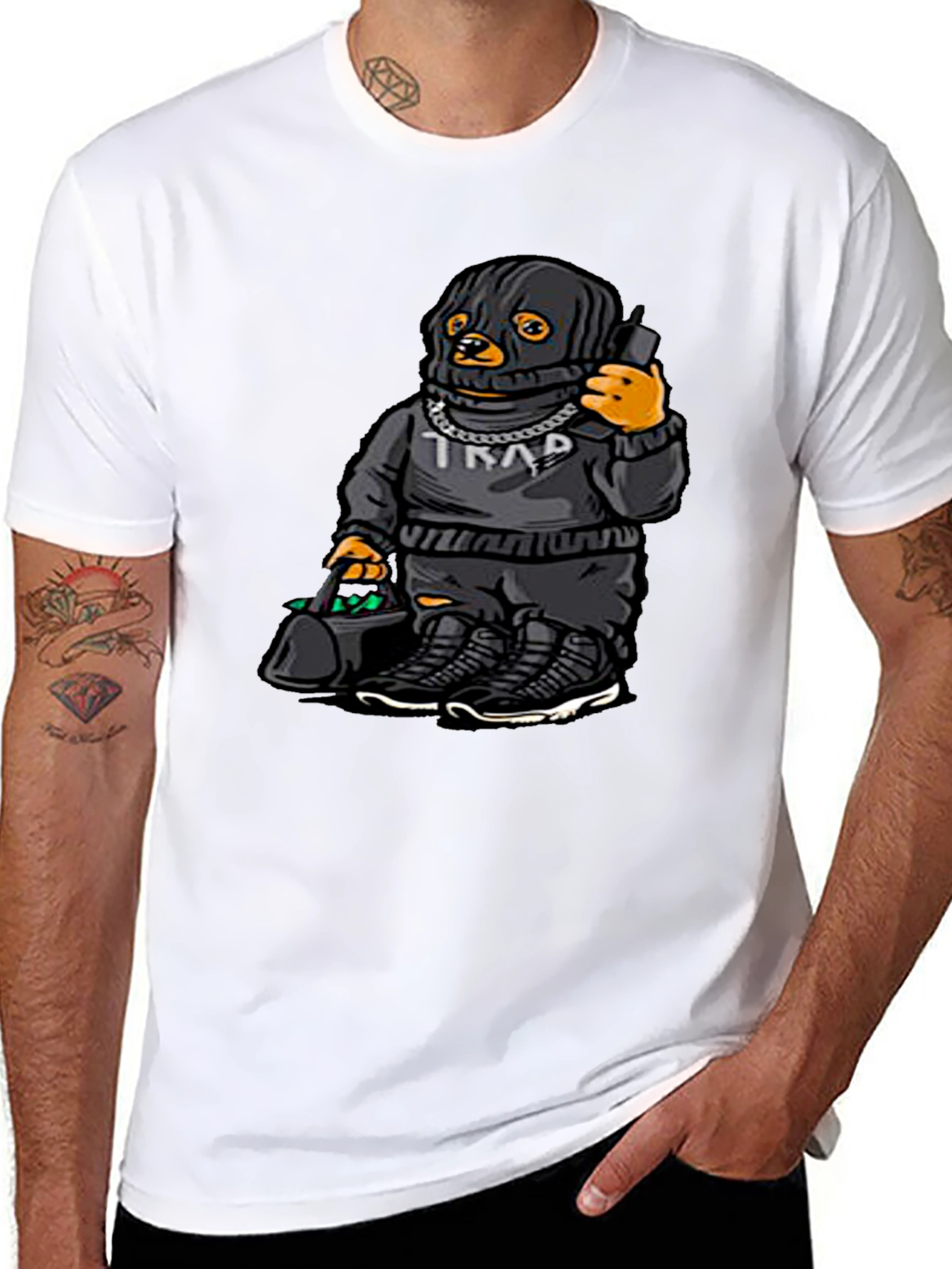 Trap Duck Graphic Tee - Black Cotton T-Shirt