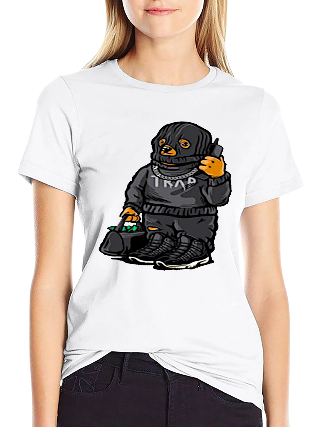 Trap Duck Graphic Tee - Black Cotton T-Shirt