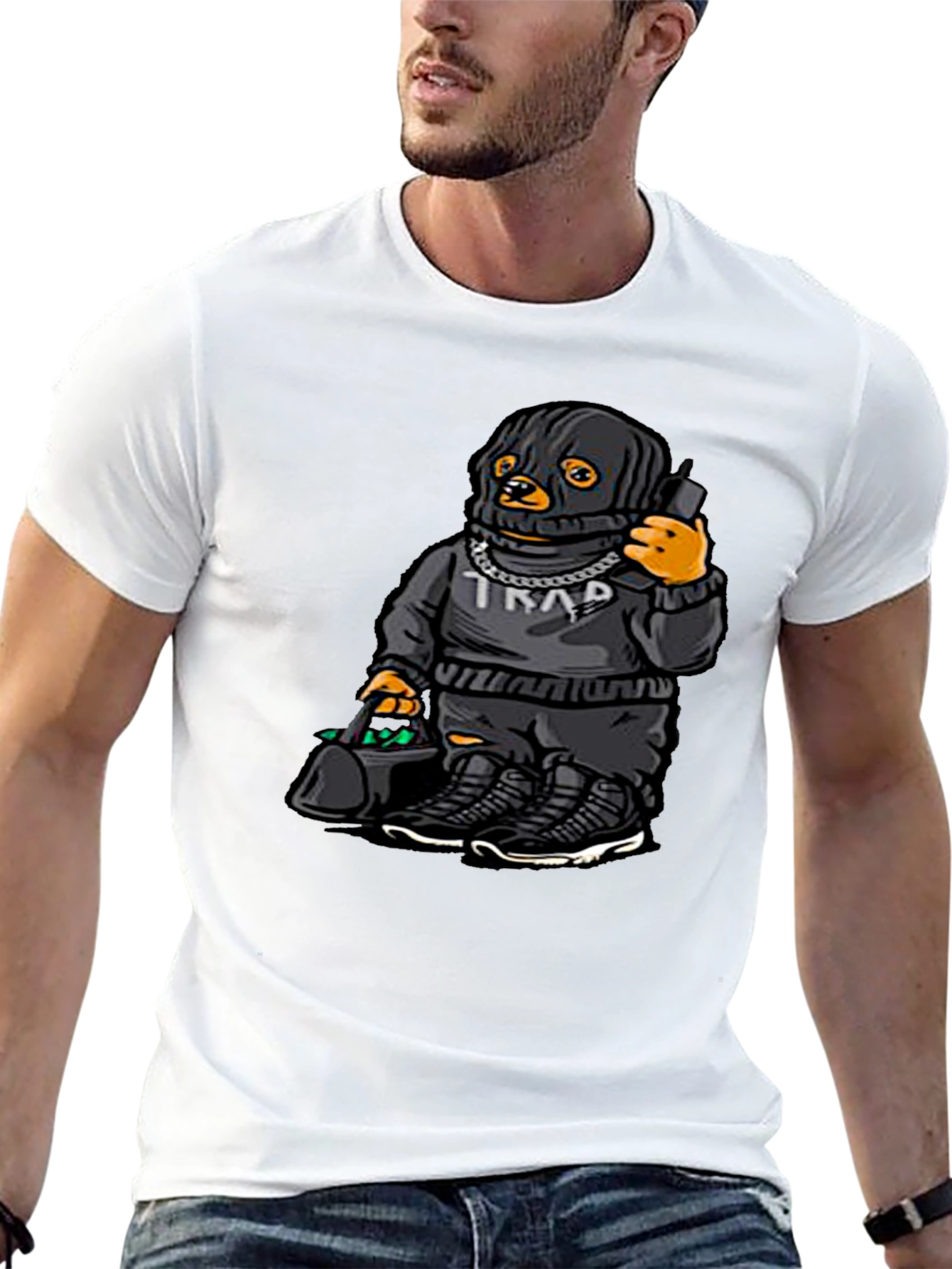 Trap Duck Graphic Tee - Black Cotton T-Shirt