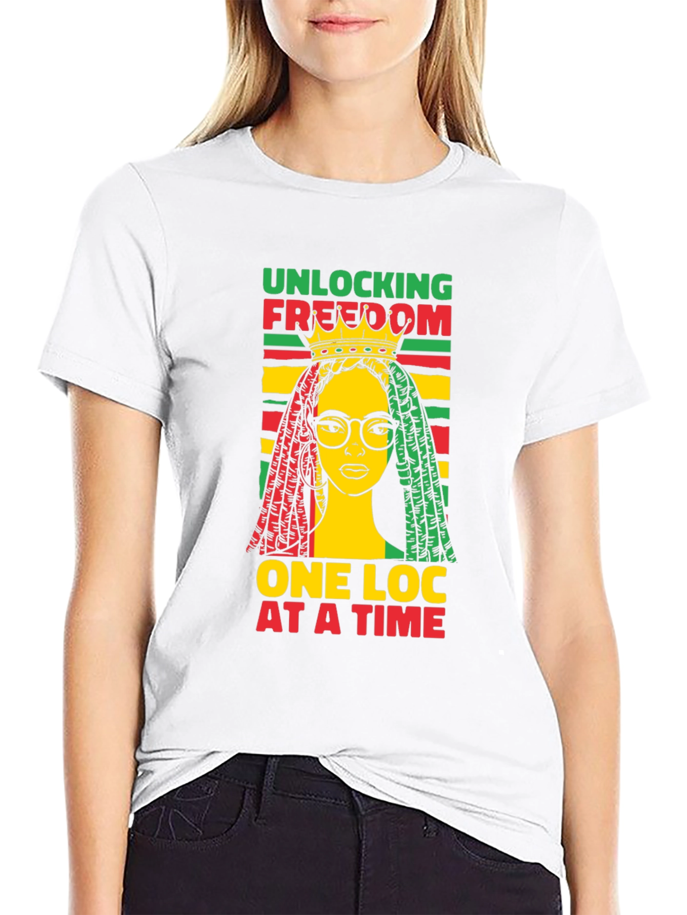 Unlocking Freedom Tee - Rasta Loc Design