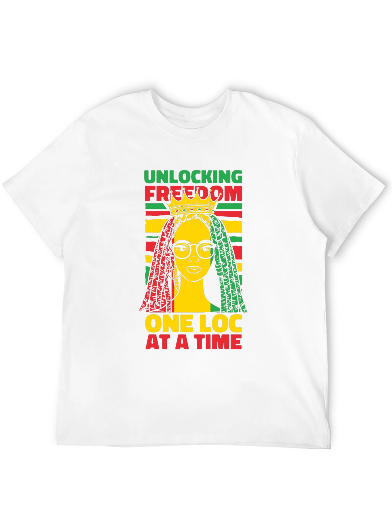 Unlocking Freedom Tee - Rasta Loc Design