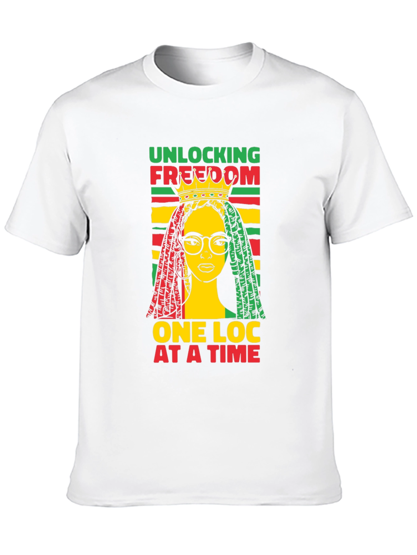 Unlocking Freedom Tee - Rasta Loc Design