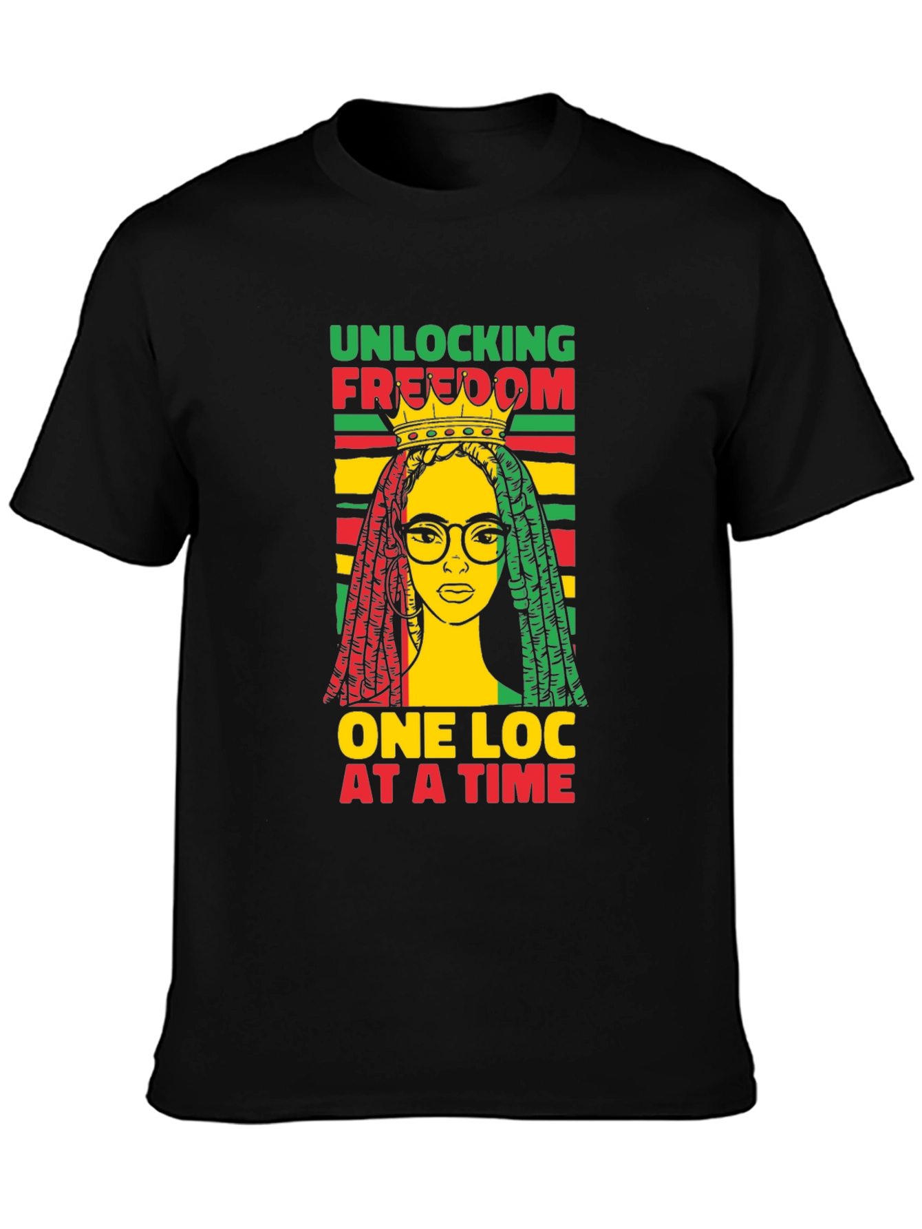 Unlocking Freedom Tee - Rasta Loc Design