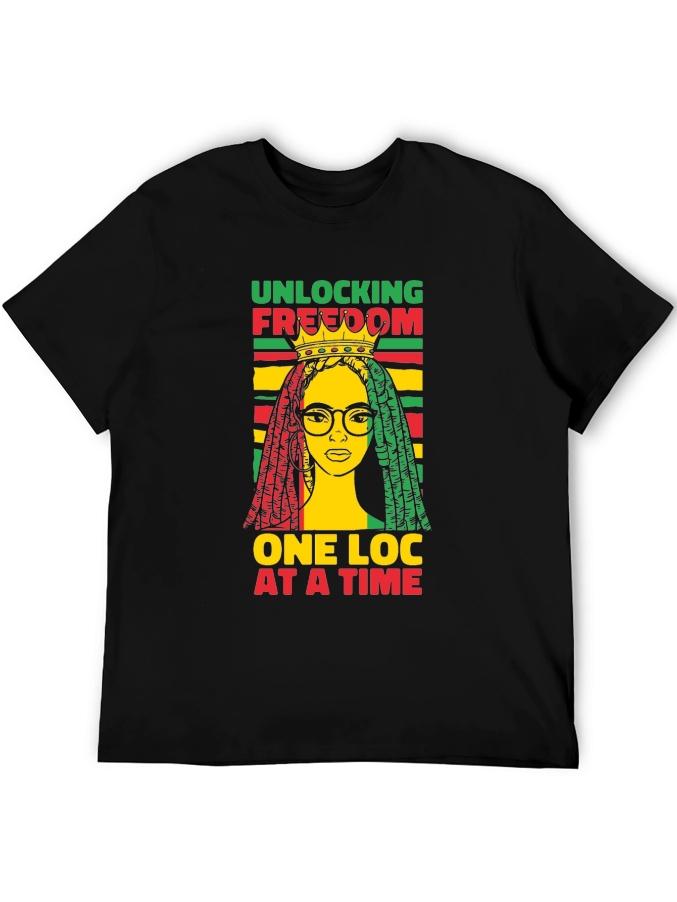 Unlocking Freedom Tee - Rasta Loc Design